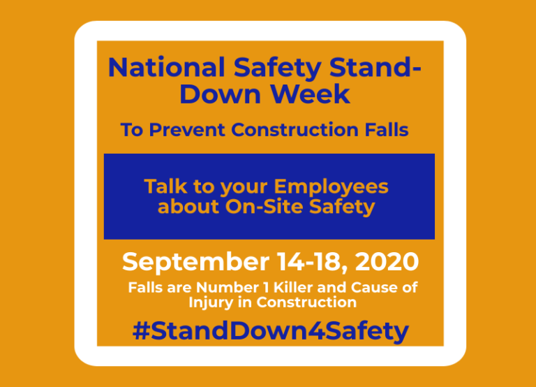 National Safety StandDown Week Announced ( With INFOGRAPHIC