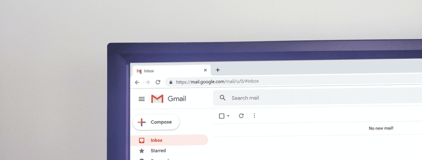 Gmail header on computer